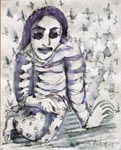Medium: 'Chinese Ink and Counte on Paper', Size:'23 x 18 cm'