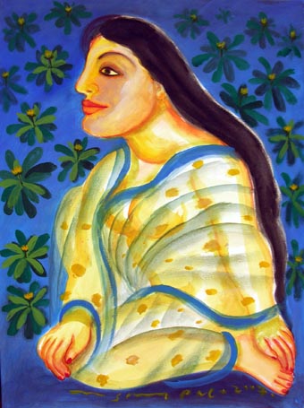 Medium: 'Gouache on Arches Paper', Size: '56 x 76 cm'