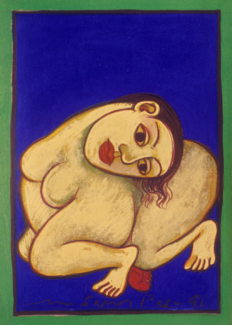 Medium: 'Gouache on Paper', Size:'23 x 18 cm'