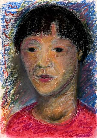 Medium: 'Soft Pastel on Paper', Size: '18 x 16 cm'